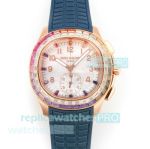 Swiss Patek Philippe V2 Aquanaut Luce 7968 Rainbow MOP Dial Blue Rubber Strap Clone Watch 